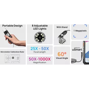 ULEFONE uSmart C01 ψηφιακό μικροσκόπιο 50x-1000x 2MP USB-C