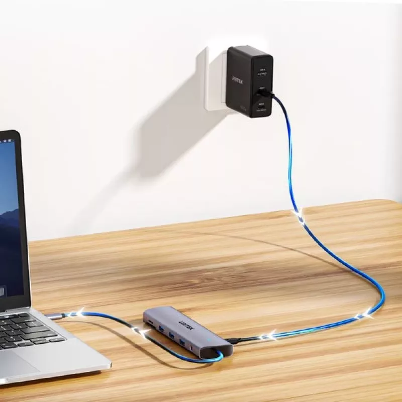 Unitek Hub USB 3.0 4 Θυρών με καλώδιο 30cm, Γκρι