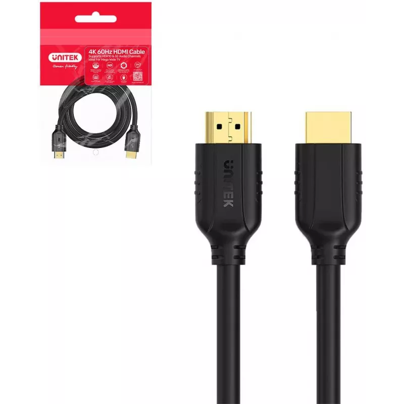 UNITEK Καλώδιο HDMI 2.0 4K 60Hz HDR ARC 2m Μαύρο