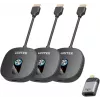 UNITEK ασύρματο σύστημα πομπού σήματος HDMI 1080p AV, 1 πομπός + 2 δέκτες, μαύρο