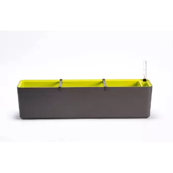 URBALIVE BERBERIS αυτοποτιζόμενη ορθογώνια γλάστρα 80 x 20 cm, γκρι-καφέ