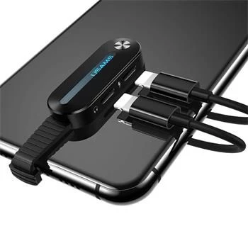 USAMS Lightning Dual Adapter με LED Φως SJ357 Μαύρο
