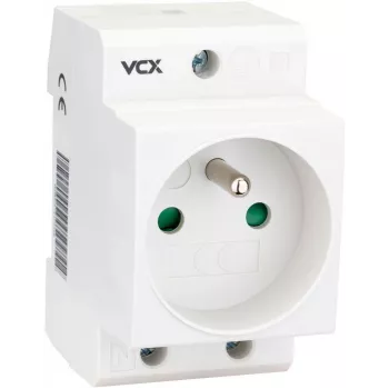VCX GN TH Πρίζα ράγας DIN με αγωγό γείωσης 230V 16A Schuko Τύπου F
