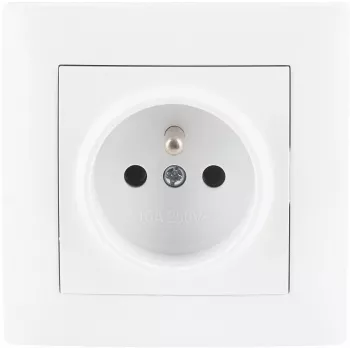 VCX WESA LC 13 Μεμονωμένη πρίζα με επαφή προστασίας, Type E, 16A 250V, λευκό
