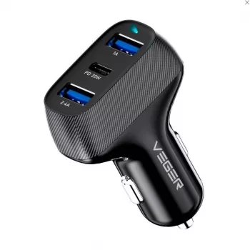 Veger CC271 Rigorous PD37W (2A1C) Φορτιστής Αυτοκινήτου Μαύρο