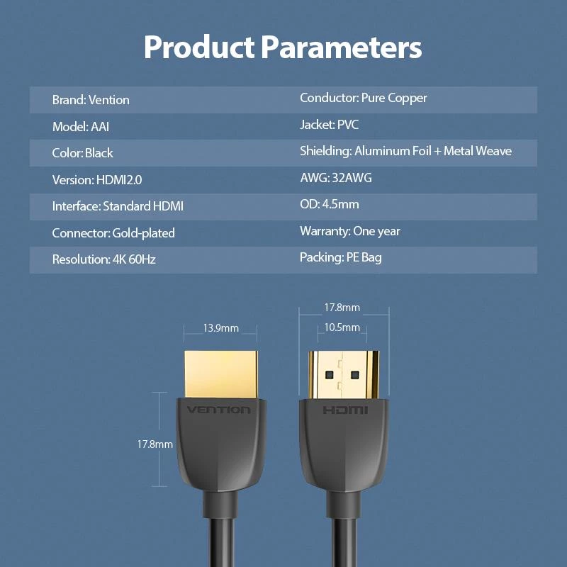 VENTION AAIBH Καλώδιο HDMI 2m Μαύρο