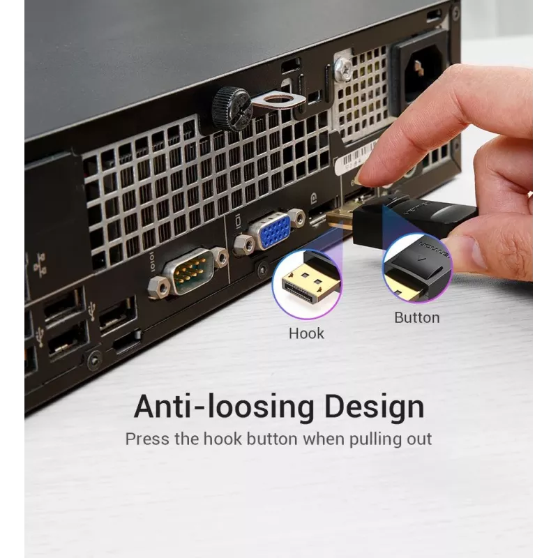 VENTION Καλώδιο DisplayPort 5m Μαύρο HACBJ