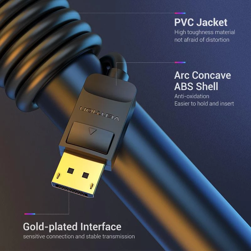 VENTION Καλώδιο DisplayPort 5m Μαύρο HACBJ