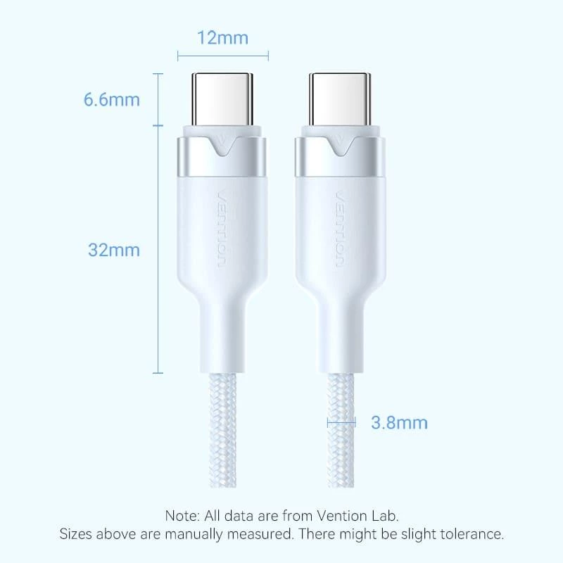 VENTION TRDBF Καλώδιο USB-C σε USB-C 1m Μαύρο