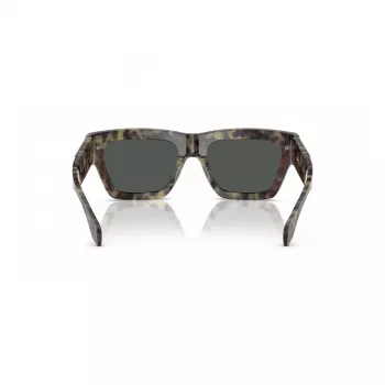VERSACE VE4464-545687 ανδρικό ορθογώνιο γυαλί ηλίου, διαφανής γκρι σκελετός, σκούροι γκρι φακοί, 52 mm