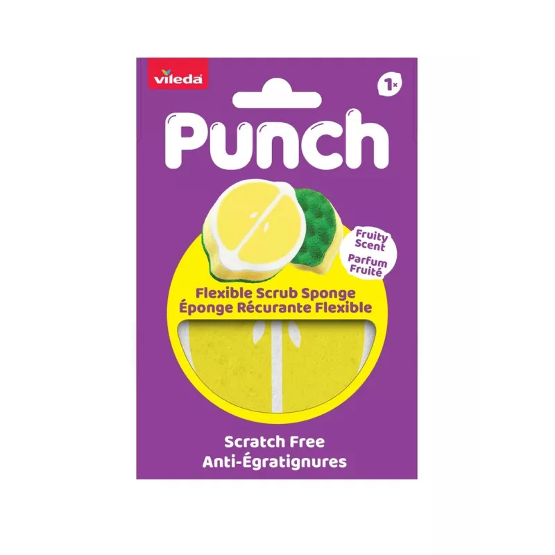 Vileda Punch εύκαμπτο σφουγγάρι καθαρισμού, λεμόνι, 1 τεμ.
