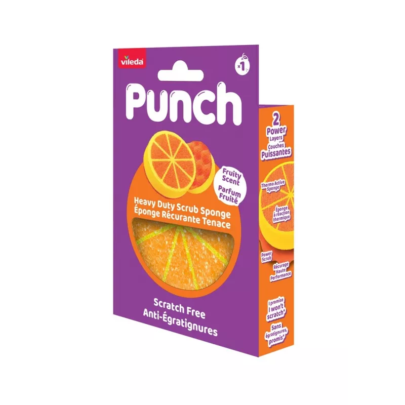 Vileda Punch Strong Πορτοκαλί σφουγγάρι καθαρισμού, 1 τεμ.