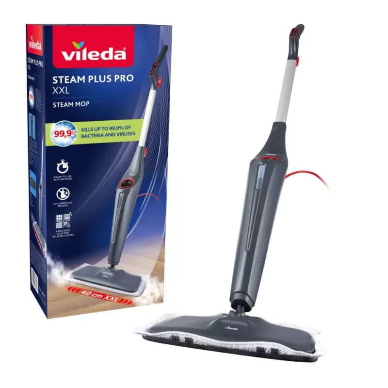Vileda Steam Plus XXL Pro Ατμοκαθαριστής με 2 επιπλέον πανιά μικροϊνών