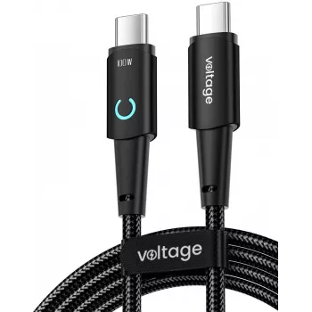 VOLTAGE PowerAngle καλώδιο USB-C σε USB-C 100W PD 1m μαύρο