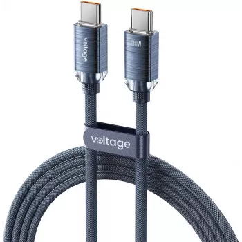 VOLTAGE PureCrystal Καλώδιο USB-C σε USB-C 100W PD 2m μπλε