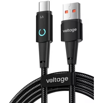 VOLTAGE VEKA66AC100BK PowerAngle 66W PD Καλώδιο USB-A σε USB-C 1m Μαύρο