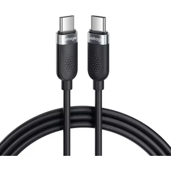 VOLTAGE VEKS100CC100BK Καλώδιο USB-C σε USB-C σιλικόνης 100W PD 1m μαύρο
