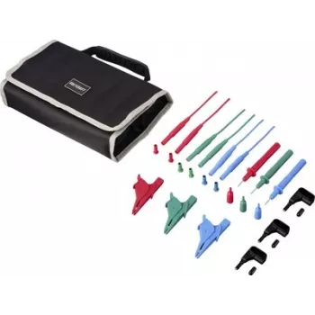 VOLTCRAFT MLSet-140 σετ καλωδίων μέτρησης, 4 mm βύσματα στοιβαζόμενα, 1,5 m, κόκκινο/μπλε/πράσινο, με κροκοδειλάκια και ακίδες δοκιμής VC-18652740