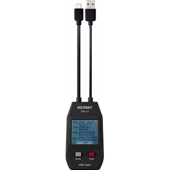 VOLTCRAFT PM-41 USB Ψηφιακό πολύμετρο με καλώδια μέτρησης, True RMS, CAT III 600 V, 4000 Counts, Auto-Ranging, Data Hold, Min/Max, Σχετικό, Οπίσθιος φωτισμός, Διεπαφή PC VC-11909305