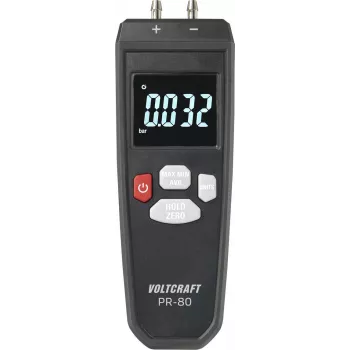 VOLTCRAFT PR-80 όργανο μέτρησης διαφορικής πίεσης ±0,137 bar, 11 μονάδες, φωτιζόμενη LCD, διατήρηση δεδομένων, Min/Max/Avg, αέρας & μη διαβρωτικά αέρια VC-13101370