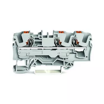 WAGO 2206-1301 κλέμα διέλευσης 3 αγωγών με μοχλό, 6 mm², γκρι