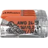 WAGO 221-413 COMPACT Κλέμμα σύνδεσης, 3 αγωγών, 0,2–4 mm², Διαφανές, συσκευασία 50 τεμ.