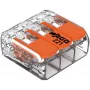 WAGO 221-413 COMPACT Κλέμμα σύνδεσης, 3 αγωγών, 0,2–4 mm², Διαφανές, συσκευασία 50 τεμ.