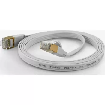 Wantec FTP CAT6 επίπεδο καλώδιο Ethernet patch 15m λευκό
