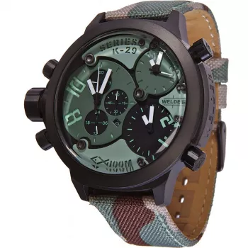 WELDER MAN K29-8004 53mm Αναλογικό ρολόι κουάρτζ Μαύρο καντράν Δερμάτινο λουράκι