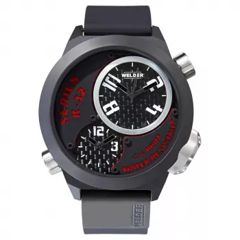 WELDER MAN K32-9201 50mm αναλογικό ρολόι quartz μαύρο καντράν δερμάτινο λουράκι