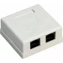 Wentronic Goobay 77633 Cat 6 θωρακισμένη επιτοίχια υποδοχή RJ45, 2-Port, λευκό