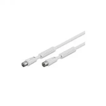 Wentronic Goobay Καλώδιο κεραίας, 100% θωρακισμένο, Ferrite, Λευκό, 2,5 m - Ομοαξονικό βύσμα IEC αρσενικό σε ομοαξονική υποδοχή IEC θηλυκή (50724)