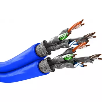 Wentronic Goobay CAT 7A Duplex Καλώδιο δικτύου S/FTP PiMF μπλε - αγωγός χαλκού CU AWG 22/1 (75716)