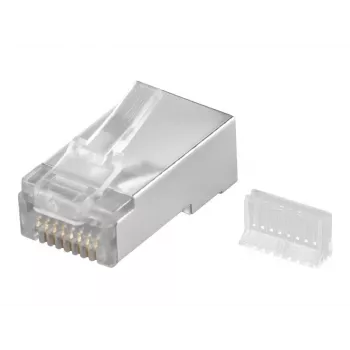 Wentronic RJ45 Modular βύσμα αρσενικό θωρακισμένο 8P8C για στρογγυλό καλώδιο, Bulk