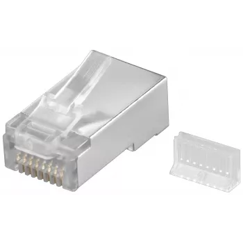 Wentronic RJ45 Modular βύσμα αρσενικό θωρακισμένο 8P8C για στρογγυλό καλώδιο, Bulk