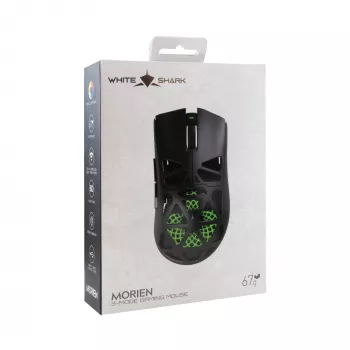 White Shark MORIEN WGM-5025 μαύρο ενσύρματο οπτικό ποντίκι gaming, 7200 DPI, 7 προγραμματιζόμενα κουμπιά, φωτισμός RGB, για δεξιόχειρες