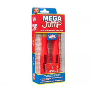 Wicked Vision Mega Jump Double Speed σχοινάκι με ρουλεμάν, ρυθμιζόμενο 2,8 m PVC, εργονομικές λαβές, χωρίς περιστροφή, για fitness & double unders, μπλε/μαύρο