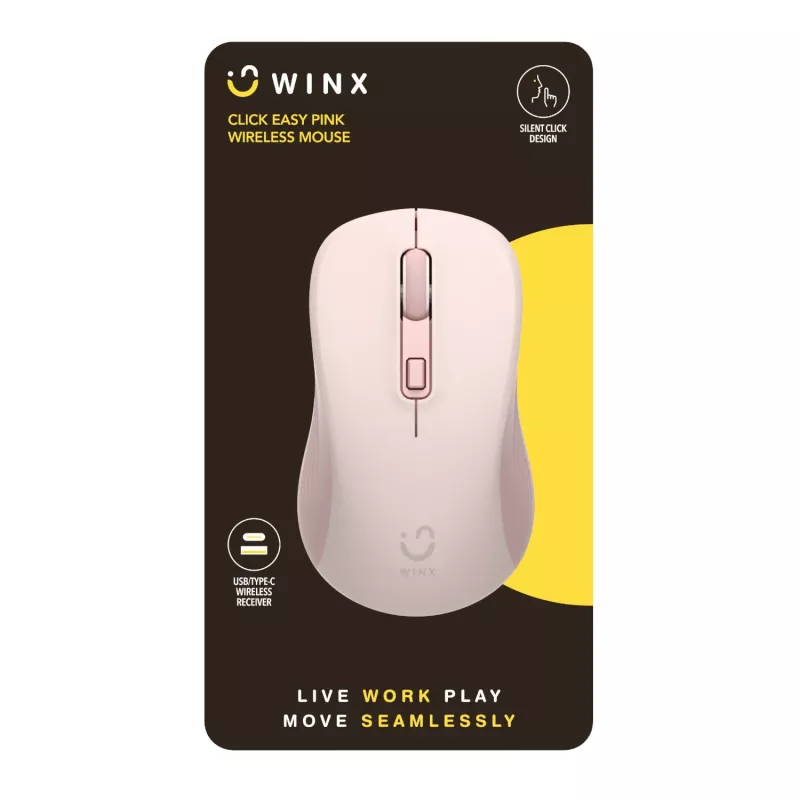 WINX CLICK Easy 1600DPI 2.4GHz ασύρματο ποντίκι - Ροζ