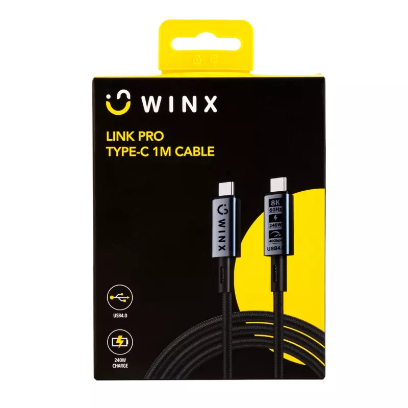 WINX LINK Pro καλώδιο Type-C 1m 100W PD USB 2.0 480Mbps μαύρο