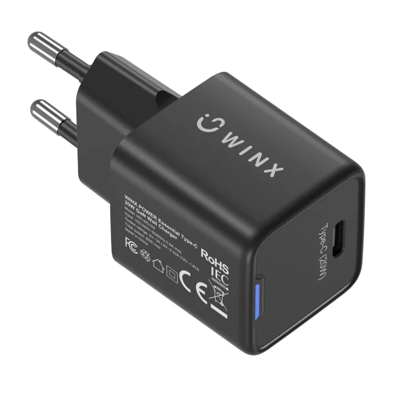 WINX POWER Essential Type-C 20W GaN Φορτιστής τοίχου - Λευκό