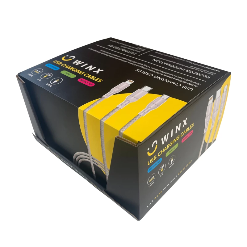 WINX Καλώδιο Φόρτισης και Δεδομένων USB-C σε USB-A 1,2 m Μαύρο