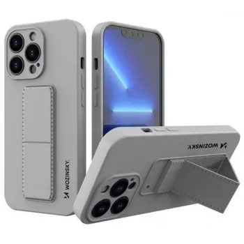 Wozinsky Apple iPhone 13 Kickstand Θήκη Σιλικόνης με Βάση Γκρι