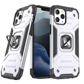 Wozinsky Apple iPhone 13 θήκη Ring Armor με βάση, ανθεκτικό αντικραδασμικό κάλυμμα, ασημί