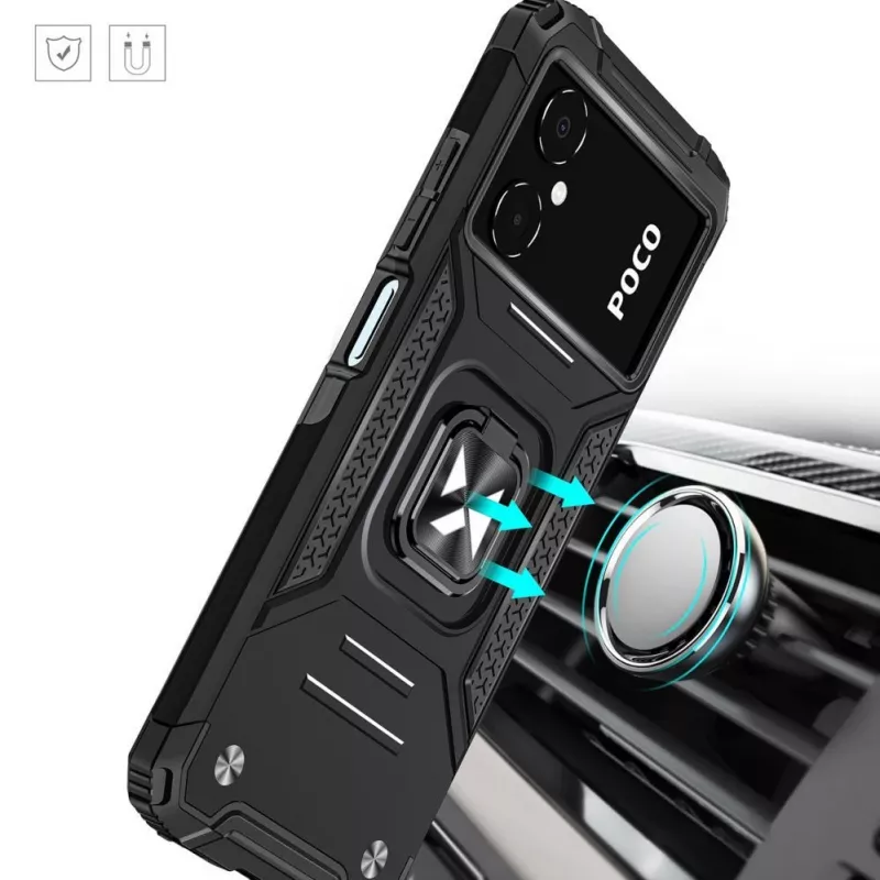 Wozinsky Ring Armor Θήκη για Google Pixel 7 Pro - Θωρακισμένη Θήκη με Μαγνητικό Δακτύλιο - Μαύρο