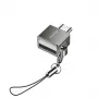 YESIDO GS08 Mini Κράμα Αλουμινίου USB Type-C OTG Αντάπτορας με Αναγνώστη Καρτών - Μαύρο