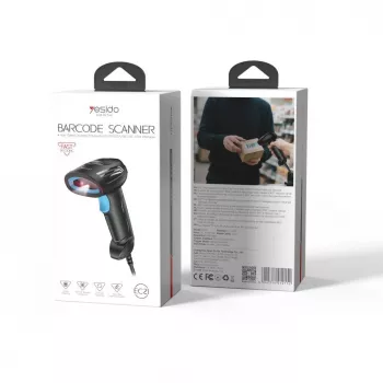 YESIDO S50 Ενσύρματο Σαρωτής Barcode Μαύρο