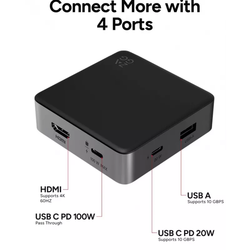ZAGG 4 Port Hub Μαύρο/Γκρι