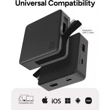 ZAGG 4 Port Hub Μαύρο/Γκρι