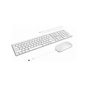 ZAGG Ενσύρματο πληκτρολόγιο και ποντίκι USB-C για συσκευές Apple - Ασημί (Ελβετικό layout)